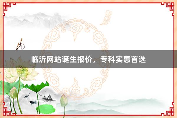 临沂网站诞生报价，专科实惠首选