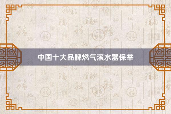 中国十大品牌燃气滚水器保举